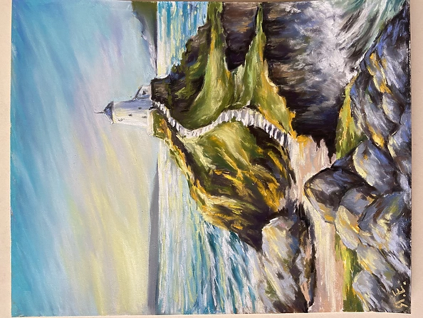 Yana Yeremenko - "LIGHTHOUSE",pasteldrawing, seascape