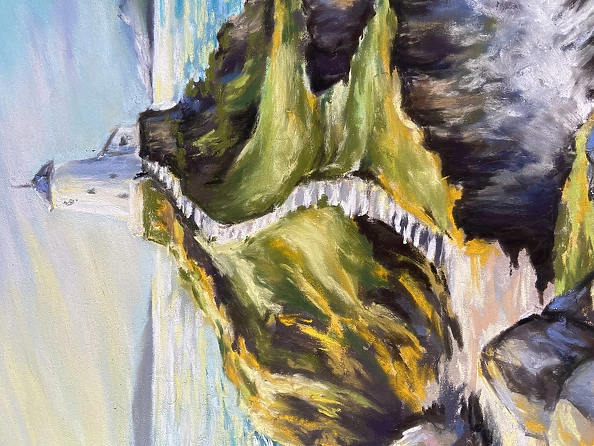 Yana Yeremenko - "LIGHTHOUSE",pasteldrawing, seascape