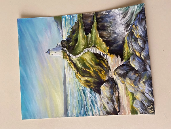 Yana Yeremenko - "LIGHTHOUSE",pasteldrawing, seascape