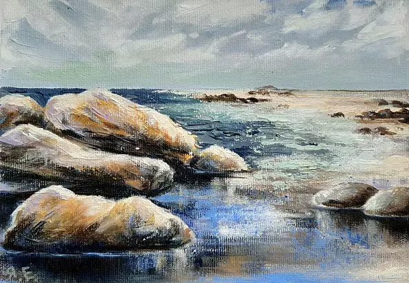 Yana Yeremenko - "LIMAN 2", acrylic painting, seascape