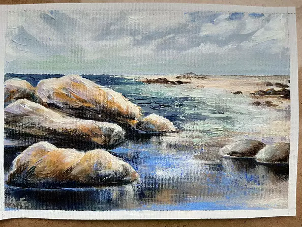 Yana Yeremenko - "LIMAN 2", acrylic painting, seascape