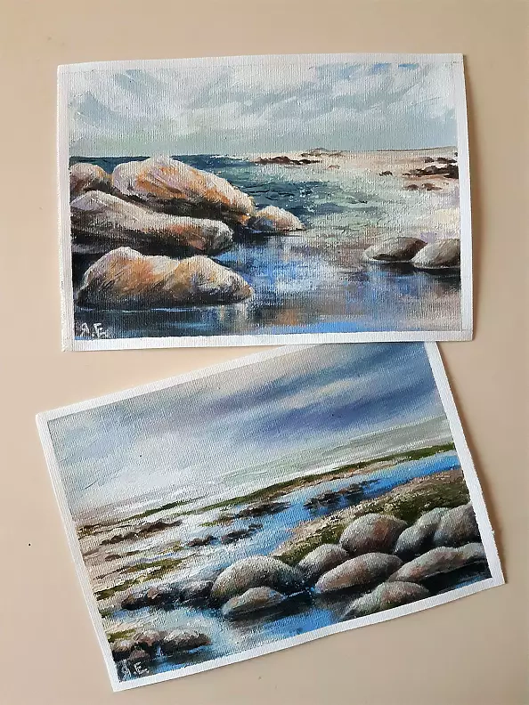 Yana Yeremenko - "LIMAN 2", acrylic painting, seascape