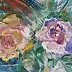 Anna Borcz, ROSES DE JUILLET, Peinture à l'huile - toile, 60 x 50
