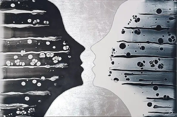 Joanna Bilska, SPIEGEL, Acryl-Bild - Leinwand, 90 x 60