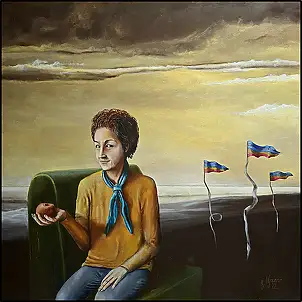Giovanni Greco, die Perversion des Dualismus, Ölbild, Acrylgemälde - Leinwand, 80 x 80