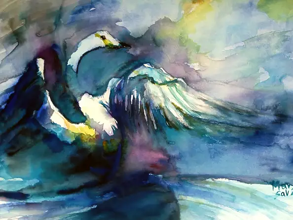 Marzena Salwowska, Łabędzi śpiew, Akwarele - papier, 50 x 37