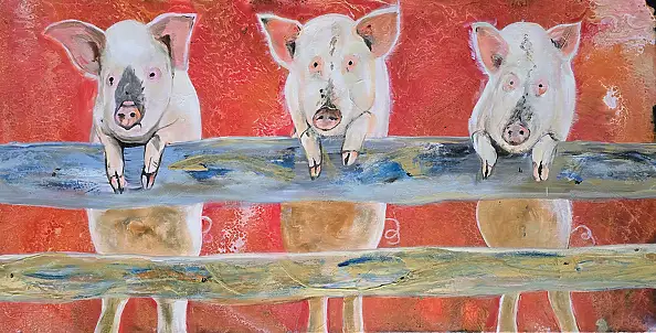 Ewa Mościszko, Ladies,  - canvas, 80 x 40