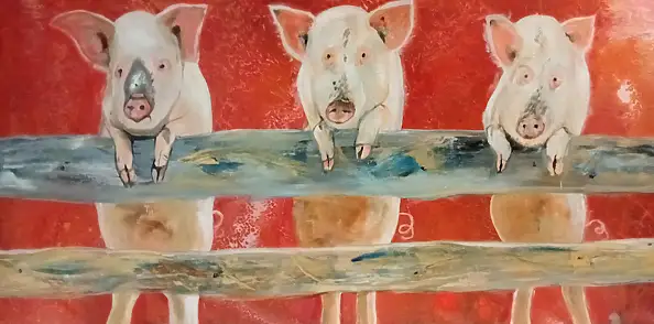 Ewa Mościszko, Ladies,  - canvas, 80 x 40