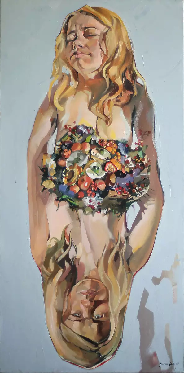 Joanna Burnat-Madejczyk - Self-portrait - nice flowers