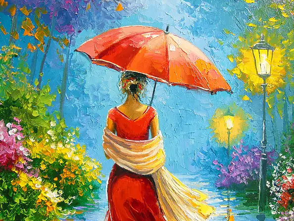 Olha Darchuk, Lady in Red, Obraz olejny - płótno, 60 x 80