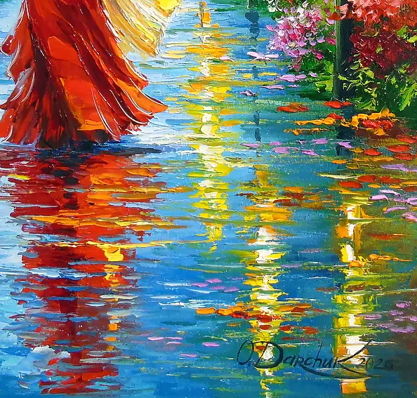 Olha Darchuk, Lady in Red, Obraz olejny - płótno, 60 x 80