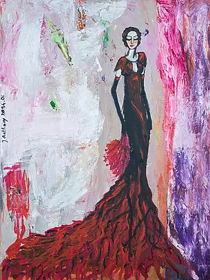 Justyna Anthony - Lady in a red robe