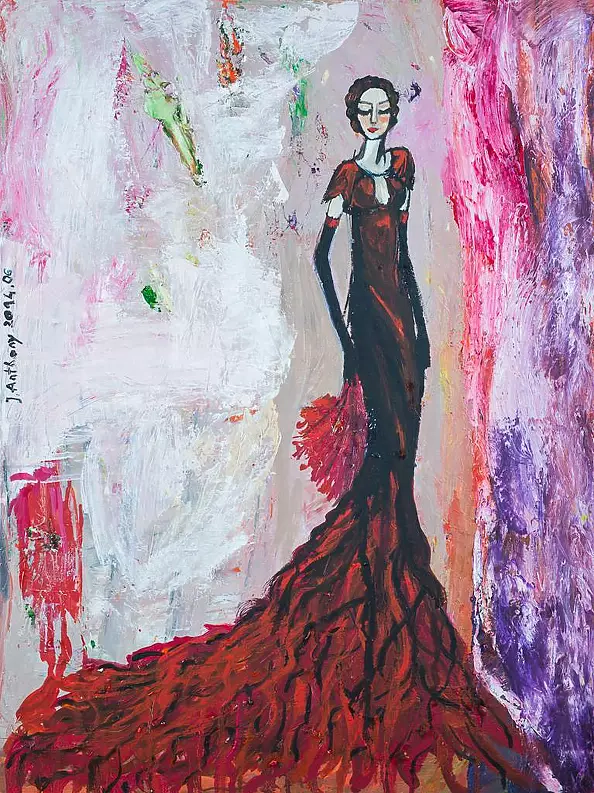 Justyna Anthony - Lady in a red robe