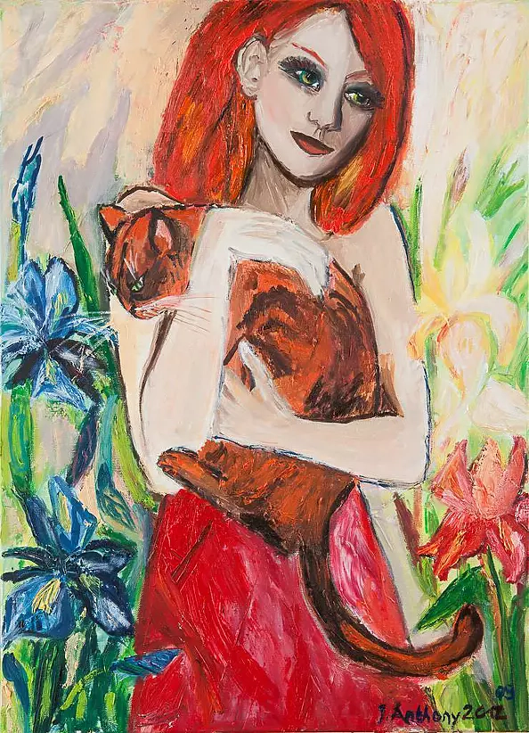 Justyna Anthony - Lady with cat