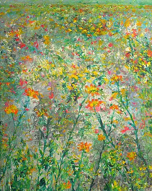 Jacek Rutkowski, Łąka 1, Obraz akrylowy - płótno, 40 x 50