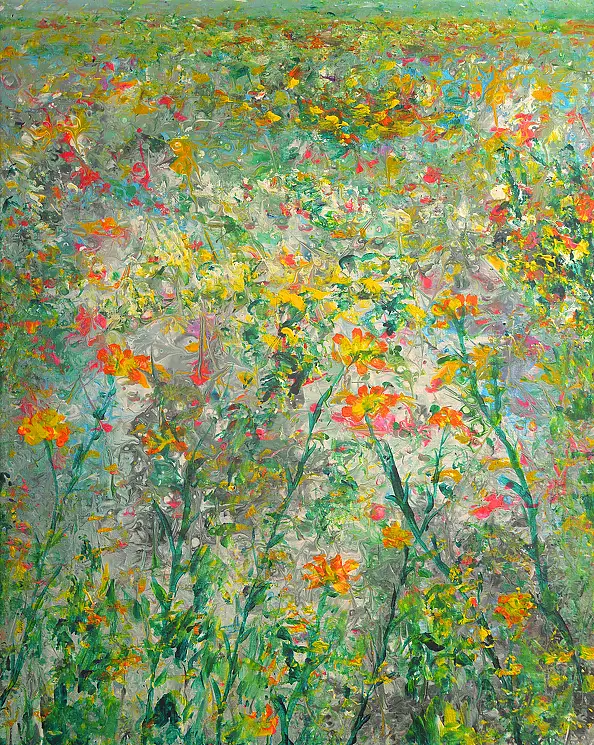 Jacek Rutkowski, Łąka 1, Obraz akrylowy - płótno, 40 x 50