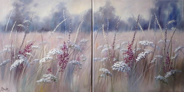 Lidia Olbrycht - Meadow oil diptych