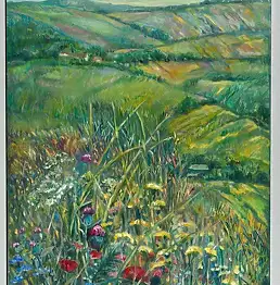 Marta Wasilczyk, Wiese, Ölbild - Leinwand, 50 x 70