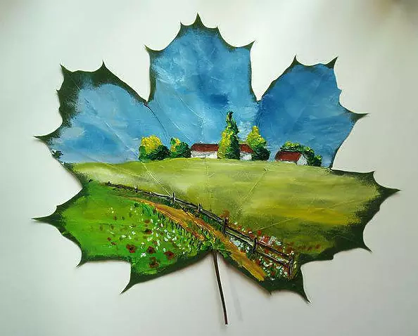 Katarzyna Gąsiorowska - Łąka - obraz na liściu