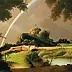Aurelio Bruni - Landschaft mit Regenbogen