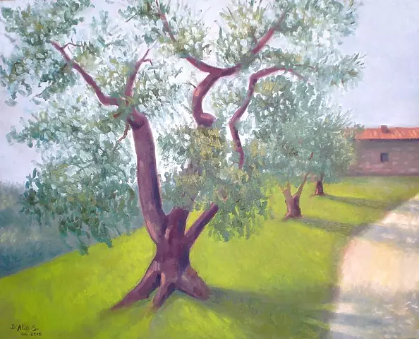 Sebastiano D`alia - Pejzaż z drzewem i domem