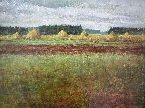 Tadeusz Gazda - Landscape with stacks