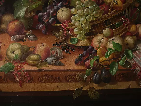 Aleksander Mikhalchyk - Large still life with fruit and vegetables. Episode.