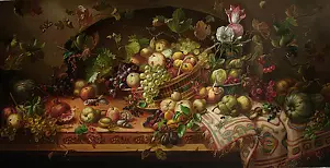 Aleksander Mikhalchyk - Large still life with fruit and vegetables.