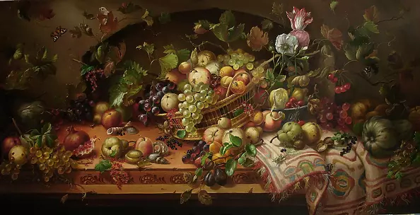 Aleksander Mikhalchyk - Large still life with fruit and vegetables.