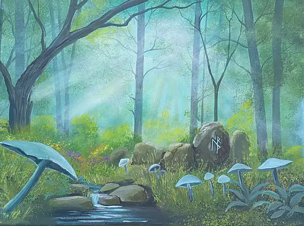 Luba Santkiewicz, Las mocy i spokoju natury , Obraz akrylowy - płótno, 40 x 30