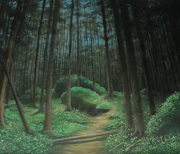 Marta Wideńska, Forest, Oil painting - canvas, 70 x 60