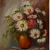 Grażyna Potocka, Lato astry obraz olejny 44cm -35cm, Obraz olejny - płótno, 35 x 44