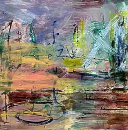 Joanna Dąbkiewicz Luścińska, Sommer am See, Ölbild - Leinwand, 130 x 100