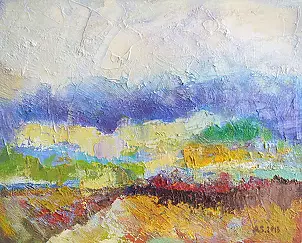 Anna Skowronek - Summer - oil painting on canvas, original, unique