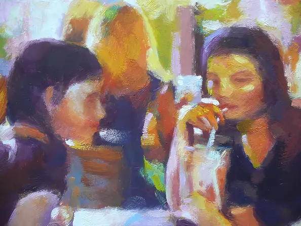 Barbara Gulbinowicz - Summer in the garden cafe.