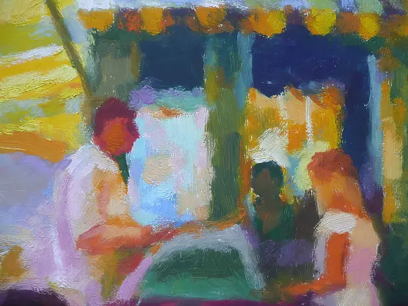 Barbara Gulbinowicz - Summer in the garden cafe.