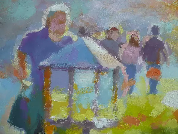 Barbara Gulbinowicz - Summer in the garden cafe.