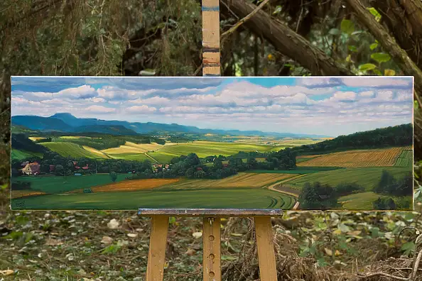 Wojciech Pater, Lato, Obraz olejny - płótno, 120 x 40