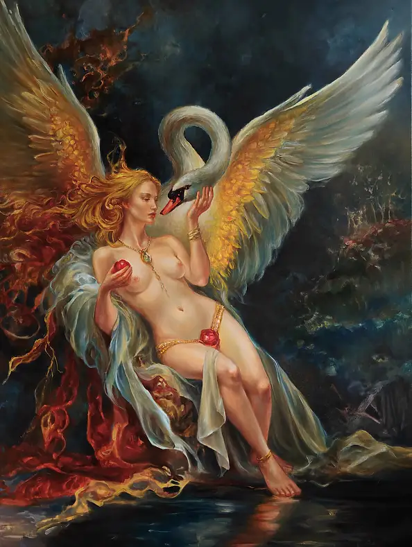 Katarzyna Paleta, Leda, Ölbild - Leinwand, 90 x 120