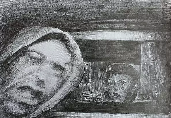Agnieszka Kurlenda - Fears pencil drawing