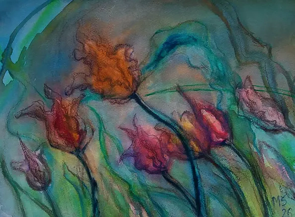 Marzena Salwowska - Leicht blutrote Tulpen