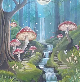 Luba Santkiewicz, Leśna dolina w krainie marzeń, Obraz akrylowy - płótno, 40 x 50