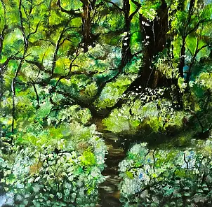 Ewa Mościszko, Forest enchantment, Acrylic painting - canvas, 50 x 50