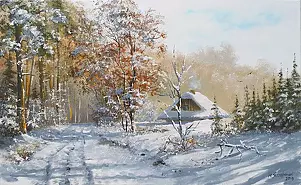 Marek Szczepaniak - Leśniczówka zimą