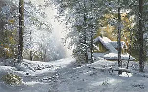 Marek Szczepaniak - Leśniczówka zimą