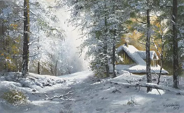 Marek Szczepaniak - Leśniczówka zimą