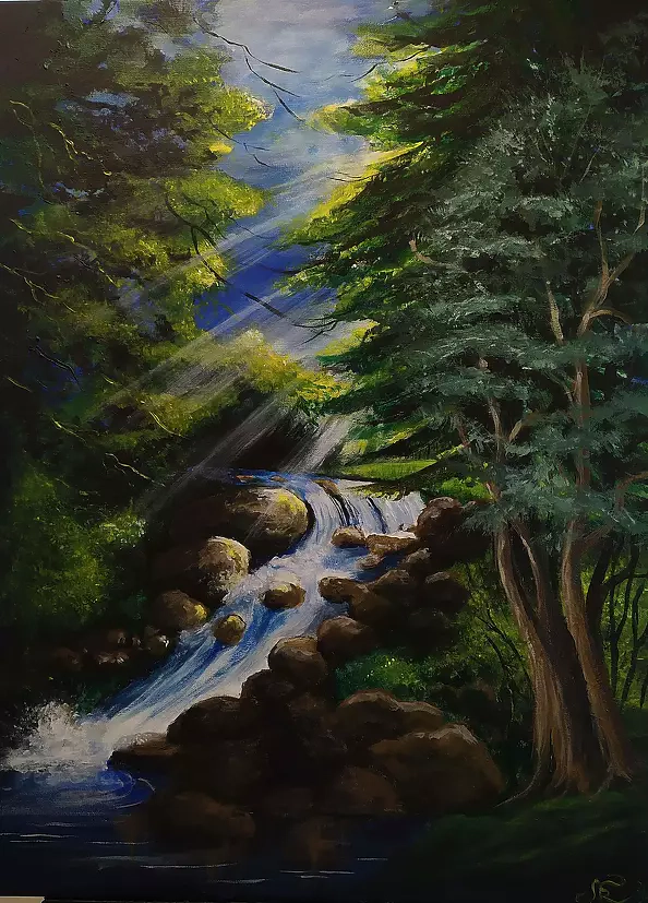 Ryszard Niedźwiedzki - Forest waterfall