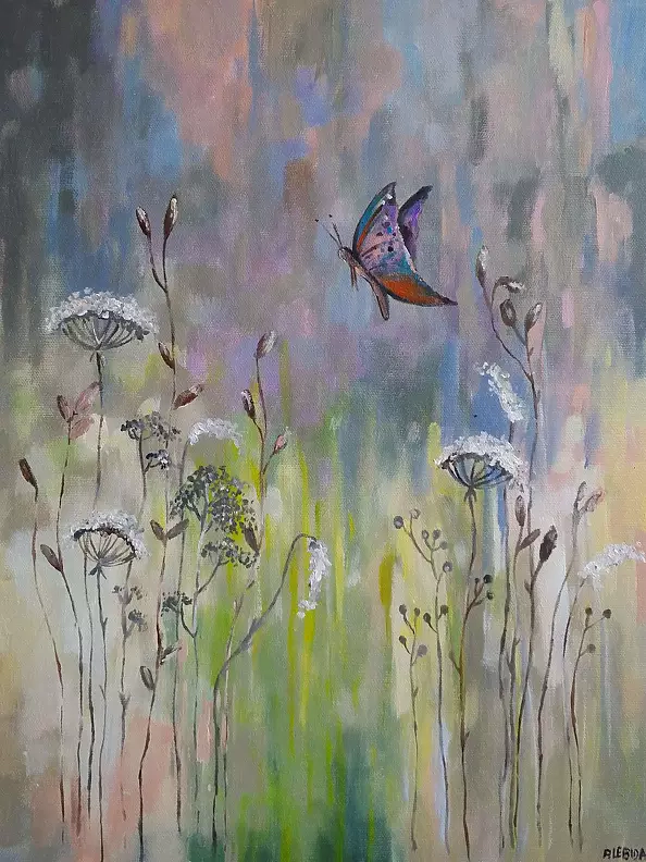 Paulina Lebida - Summer meadow with butterfly