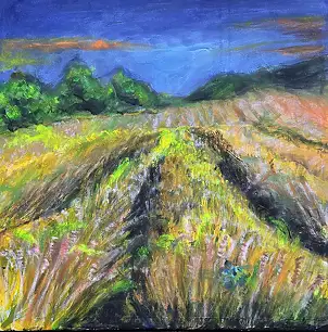Krystyna Mościszko, Lichitian fields, Acrylic painting - canvas, 50 x 50