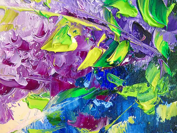 Olha Darchuk, Lilac Bouquet in a Glass, Obraz olejny - płótno, 40 x 40